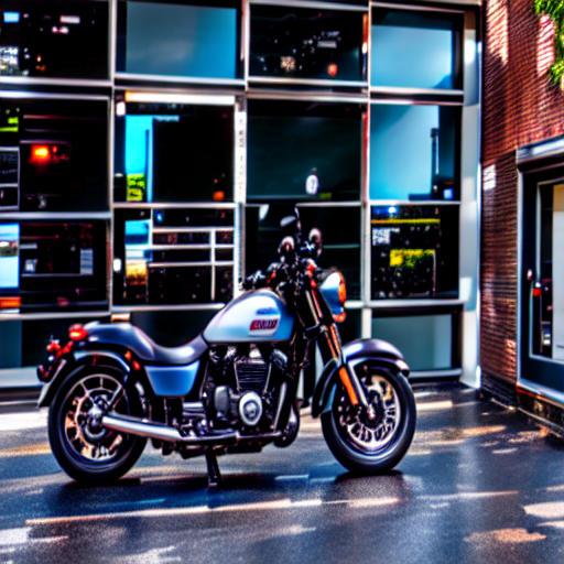 005_The black motorcycle is parked on the sidewalk..png
